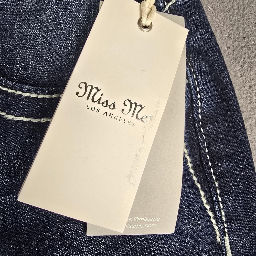 Miss Me Jeans Womens 32x32 Dark Wash Mid Rise Bootcut Embroidered Western NWT - Picture 7 of 15